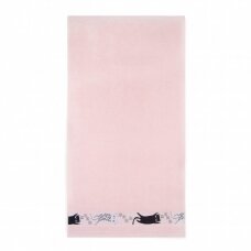 Vaikiškas Egipto medvilnės rankšluostis "Katinai" (rožinis)